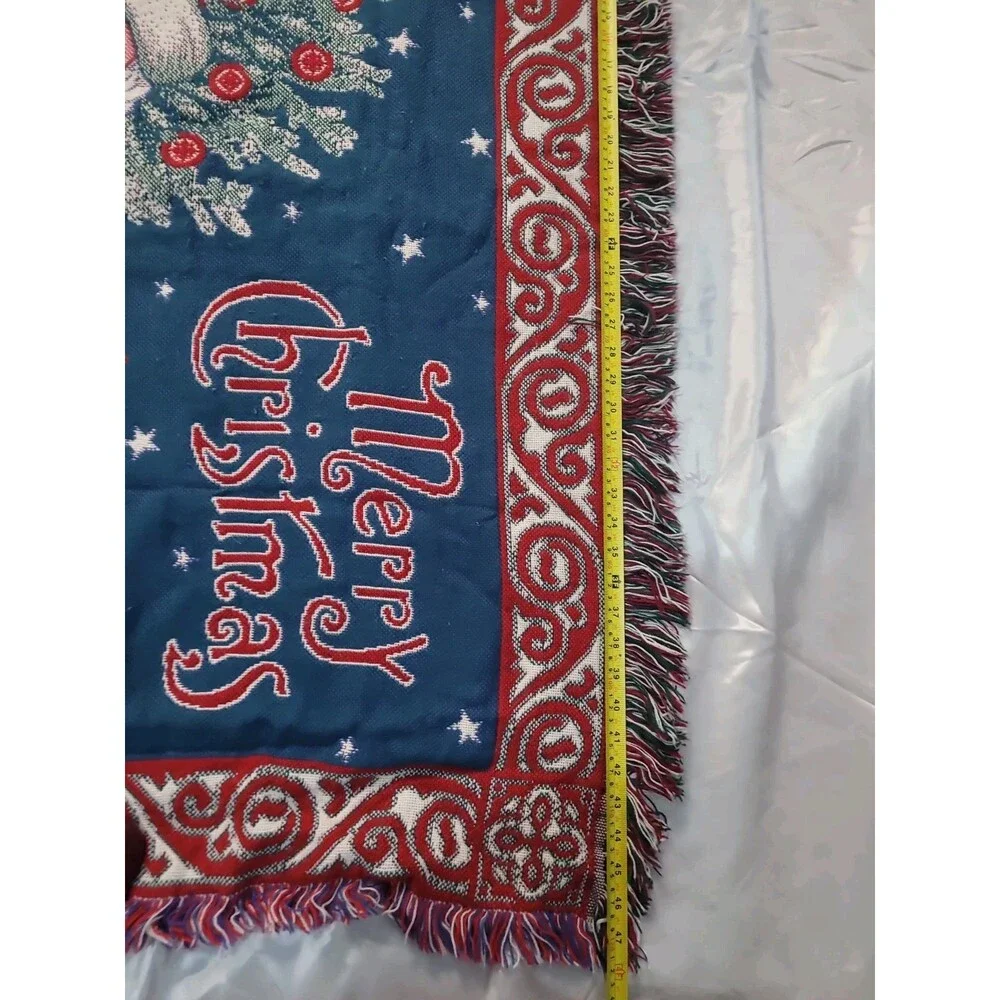 Santa Horse Merry Christmas Tree Gift Bag Tapestry Throw Blanket Festive Decor